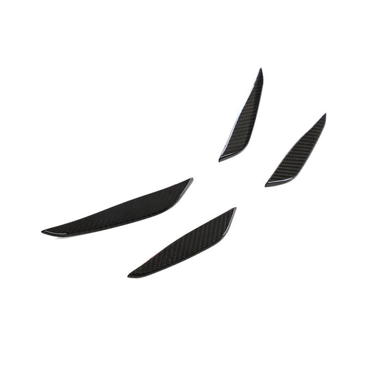 BMW G87 M2 (2023+) Carbon Fibre/Carbon Fiber Front Bumper Canards – CT Design Pre-Preg Gloss – Dive Planes / Aero Flicks / Front Aero Fins / Corner Splitters Air Deflectors – Carbon Front Trim Styling Upgrade