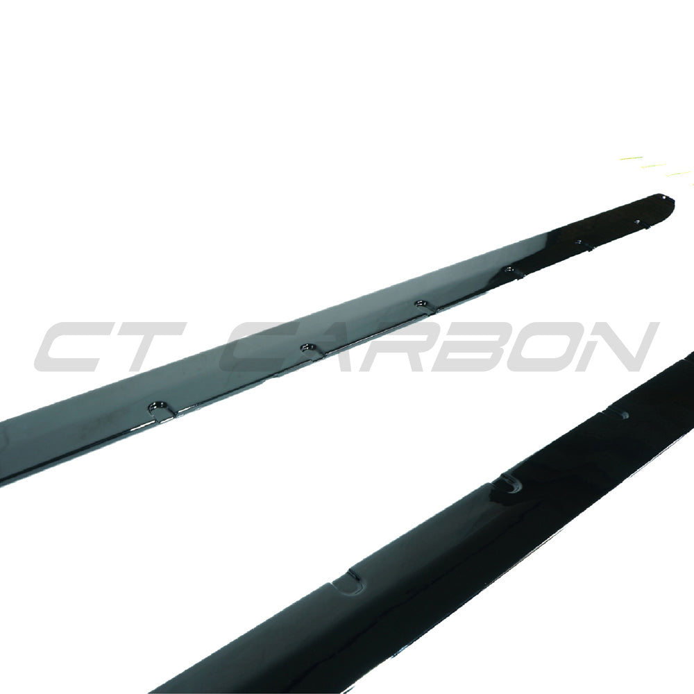 BMW M3 G80/G81 Side Skirts – Gloss Piano Black Side Skirt Extensions, Rocker/Sill Blades Side Splitters, M Performance Style for Saloon & Touring Estate (G8x, 2021+) – BLAK by CT Carbon