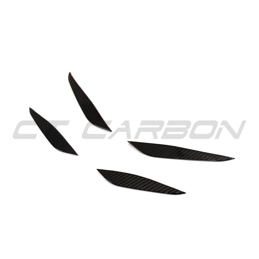 BMW G87 M2 (2023+) Carbon Fibre/Carbon Fiber Front Bumper Canards – CT Design Pre-Preg Gloss – Dive Planes / Aero Flicks / Front Aero Fins / Corner Splitters Air Deflectors – Carbon Front Trim Styling Upgrade
