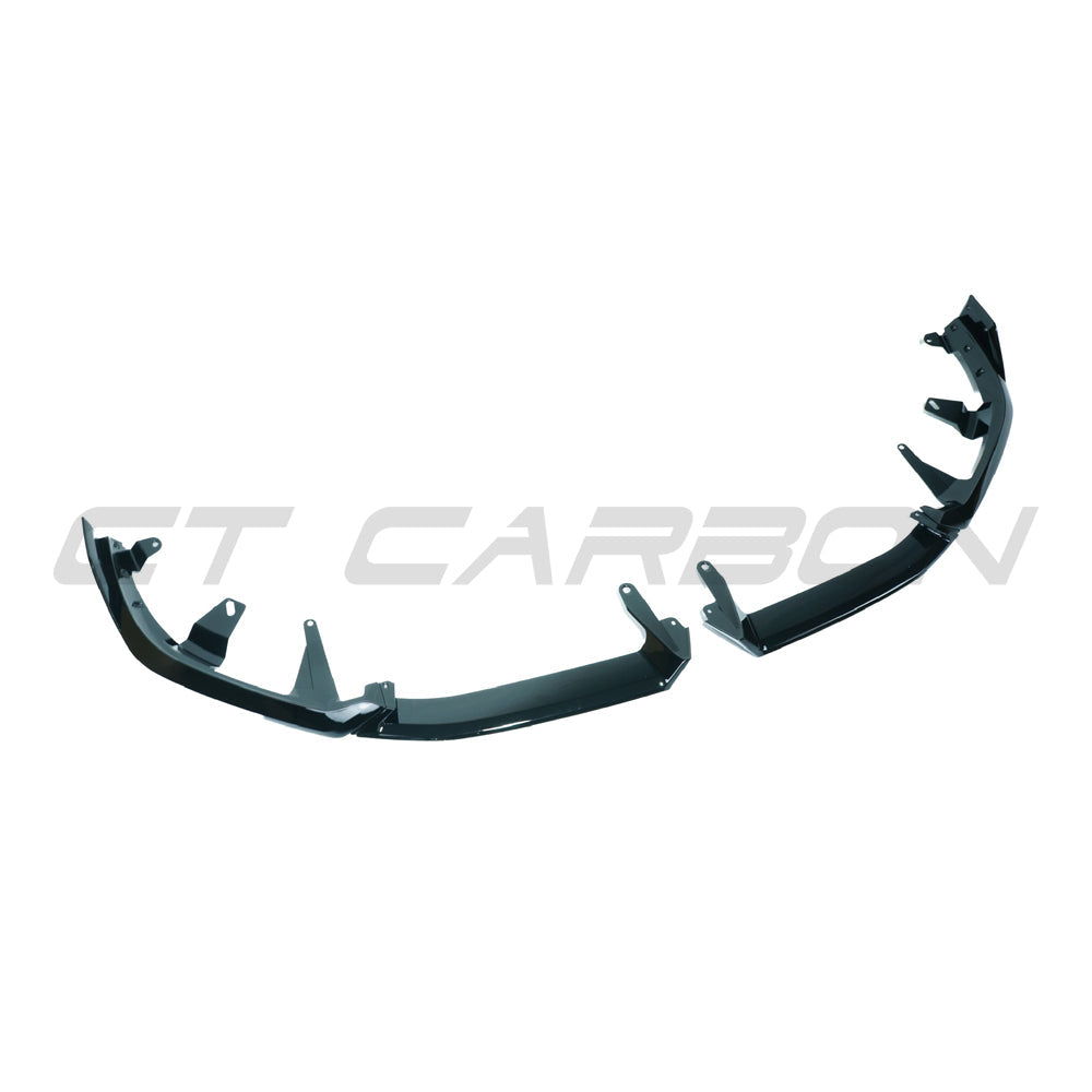 BMW 5 Series G60 & i5 2023–2025 Gloss Black Front Splitter – Front Lip Spoiler / Chin Spoiler / Front Bumper Lip – Piano Black ABS Aero Valance Extension | OEM+ Front Blade by BLAK (CT Carbon)