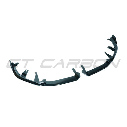 BMW 5 Series G60 & i5 2023–2025 Gloss Black Front Splitter – Front Lip Spoiler / Chin Spoiler / Front Bumper Lip – Piano Black ABS Aero Valance Extension | OEM+ Front Blade by BLAK (CT Carbon)