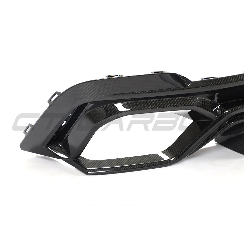 CT Design Pre-Preg Carbon Fibre Rear Diffuser for Audi RS6 C8 Avant (2019+) – Rear Valance / Rear Splitter / Bumper Insert – Carbon Fiber Rear Apron Lower Bumper Trim for RS6 Estate Wagon – Rear Undertray