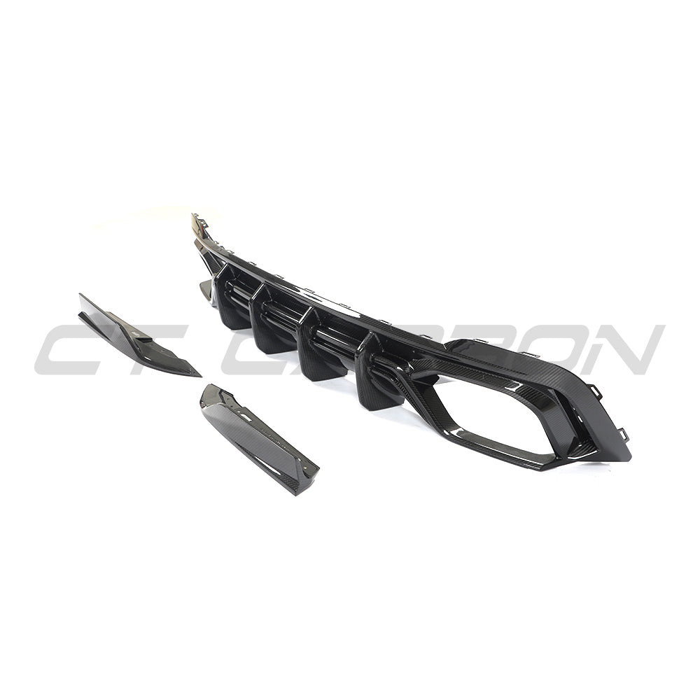 CT Design Pre-Preg Carbon Fibre Rear Diffuser for Audi RS6 C8 Avant (2019+) – Rear Valance / Rear Splitter / Bumper Insert – Carbon Fiber Rear Apron Lower Bumper Trim for RS6 Estate Wagon – Rear Undertray