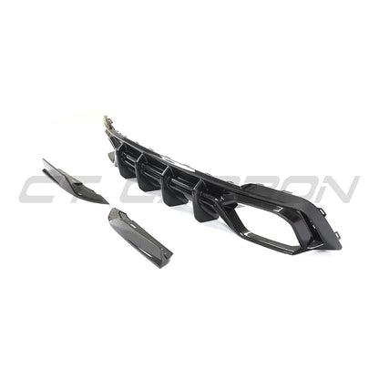 CT Design Pre-Preg Carbon Fibre Rear Diffuser for Audi RS6 C8 Avant (2019+) – Rear Valance / Rear Splitter / Bumper Insert – Carbon Fiber Rear Apron Lower Bumper Trim for RS6 Estate Wagon – Rear Undertray