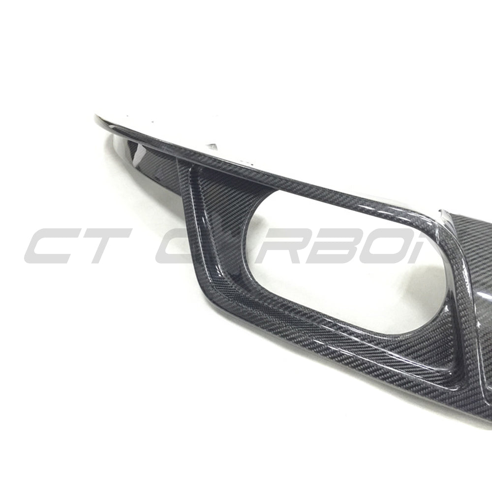 Audi TT 8S MK3 2015-2020 Real Carbon Fibre Rear Diffuser, Valance, Rear Splitter, Bumper Insert, Rear Skirt/Lip/Apron, Undertray - Gloss Carbon - Coupe & Roadster - CT Carbon (Standard Bumper, Not for TTS or S line)
