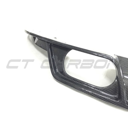 Audi TT 8S MK3 2015-2020 Real Carbon Fibre Rear Diffuser, Valance, Rear Splitter, Bumper Insert, Rear Skirt/Lip/Apron, Undertray - Gloss Carbon - Coupe & Roadster - CT Carbon (Standard Bumper, Not for TTS or S line)