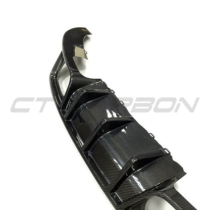 Audi TT 8S MK3 2015-2020 Real Carbon Fibre Rear Diffuser, Valance, Rear Splitter, Bumper Insert, Rear Skirt/Lip/Apron, Undertray - Gloss Carbon - Coupe & Roadster - CT Carbon (Standard Bumper, Not for TTS or S line)