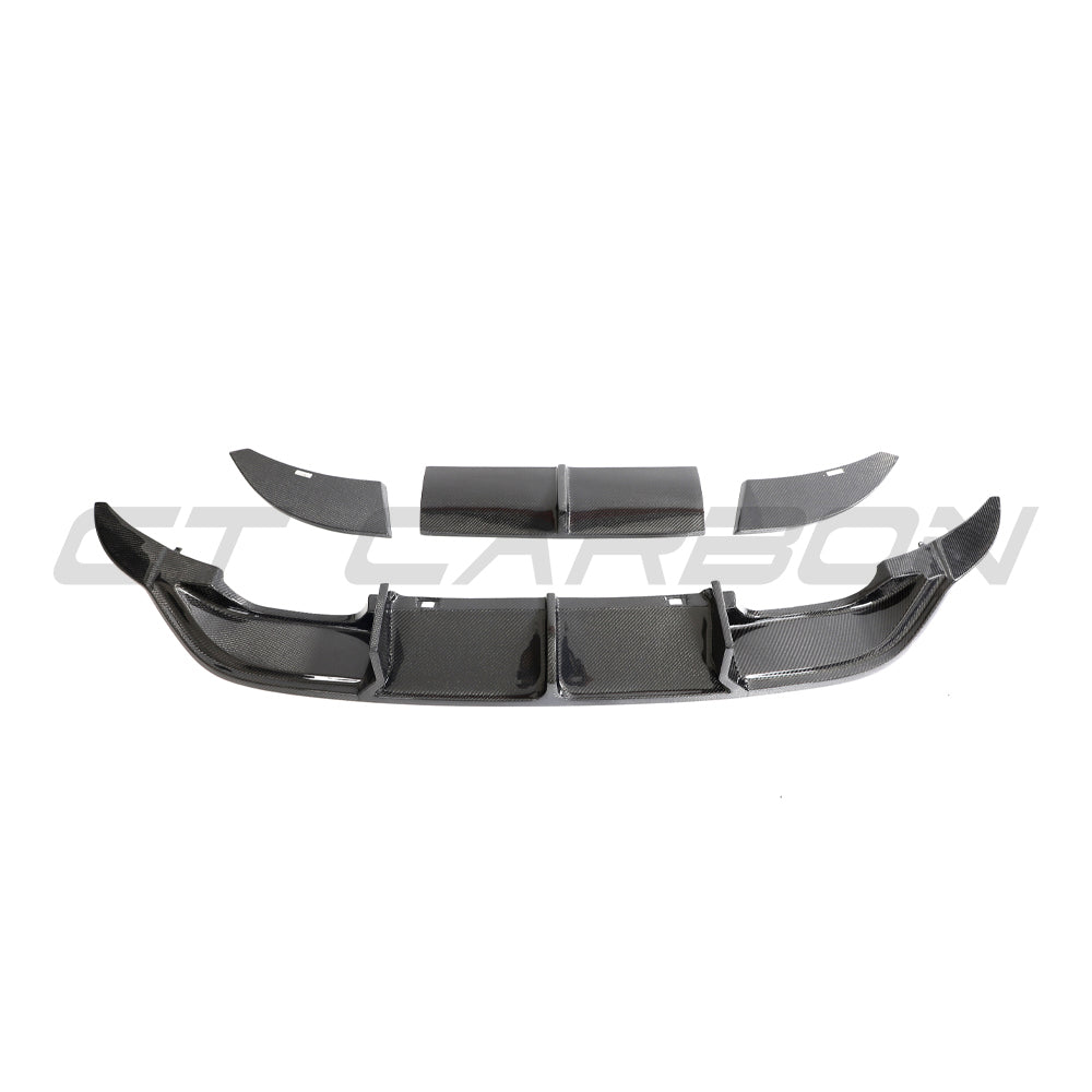 Volkswagen VW Golf R Mk7 2014-2017 Carbon Fibre Rear Diffuser / Valance / Lower Bumper Lip – Fits Golf 7 R & R-Line – Rear Bumper Insert Skirt Splitter Apron – Genuine Carbon – CT Carbon