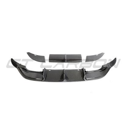 Volkswagen VW Golf R Mk7 2014-2017 Carbon Fibre Rear Diffuser / Valance / Lower Bumper Lip – Fits Golf 7 R & R-Line – Rear Bumper Insert Skirt Splitter Apron – Genuine Carbon – CT Carbon