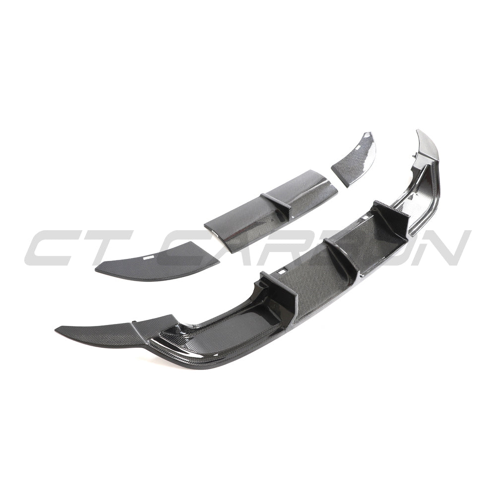 Volkswagen VW Golf R Mk7 2014-2017 Carbon Fibre Rear Diffuser / Valance / Lower Bumper Lip – Fits Golf 7 R & R-Line – Rear Bumper Insert Skirt Splitter Apron – Genuine Carbon – CT Carbon