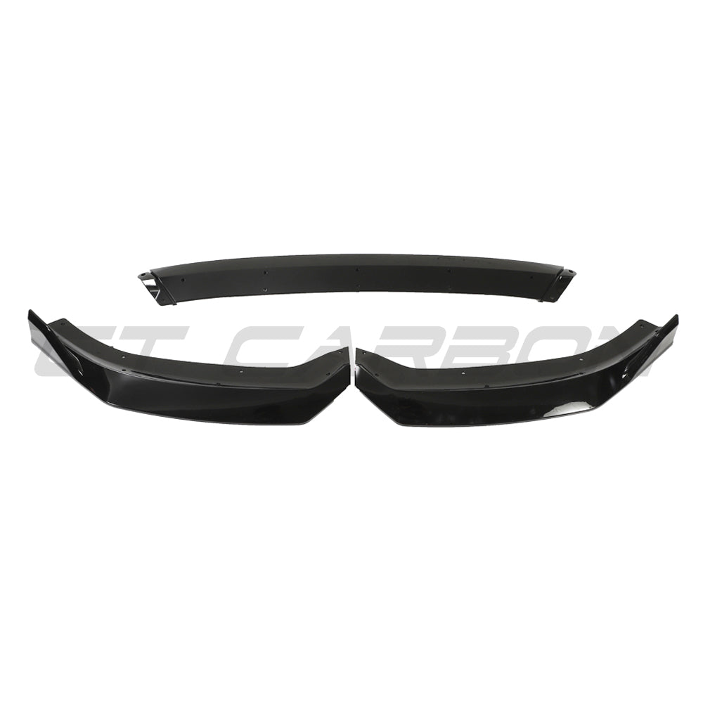 CT BLAK by CT Carbon Gloss Black Front Lip Splitter V2 for Audi A3 8V.5 S Line & S3 8V 2017-2020 - Bumper Lip/Chin Spoiler/Aero Skirt - Piano Black ABS - 8V Facelift 8V.2 - Sportback & Saloon - Front