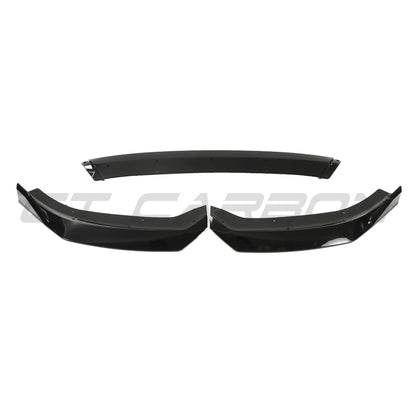 CT BLAK by CT Carbon Gloss Black Front Lip Splitter V2 for Audi A3 8V.5 S Line & S3 8V 2017-2020 - Bumper Lip/Chin Spoiler/Aero Skirt - Piano Black ABS - 8V Facelift 8V.2 - Sportback & Saloon - Front