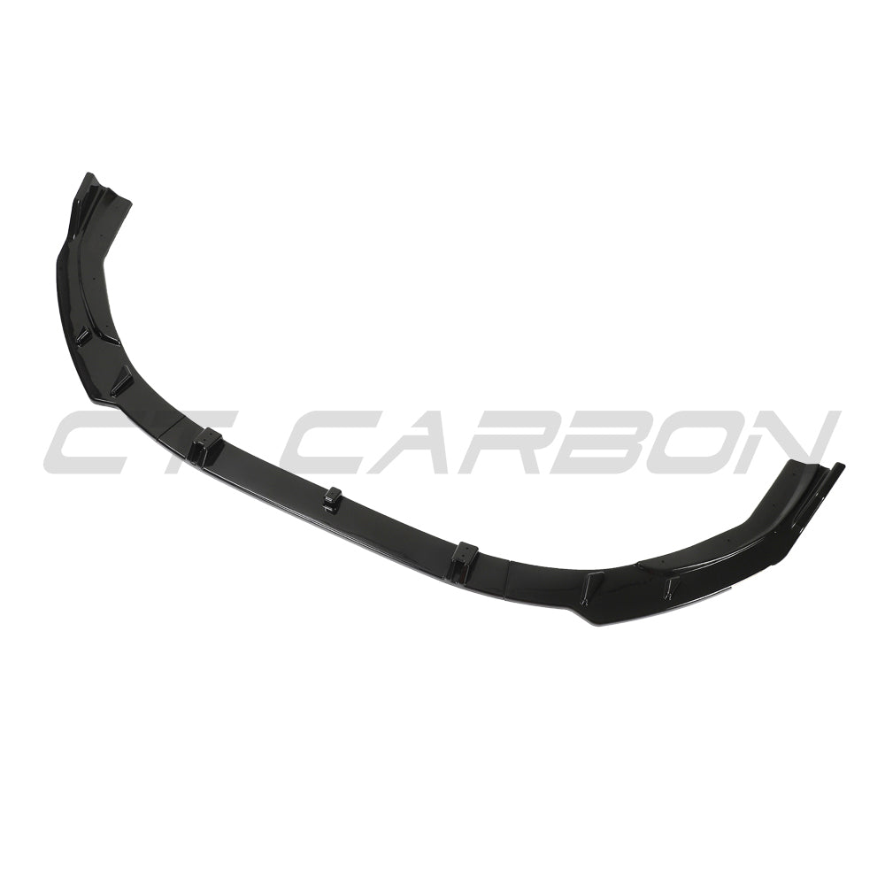 CT Carbon Gloss Black Front Lip Splitter for Audi A4 & S4 B9.5 Facelift 2020-2024 – ABS 3-Piece Front Lip Spoiler/Chin Spoiler, Front Bumper Lip Valance, Aero Diffuser Body Kit