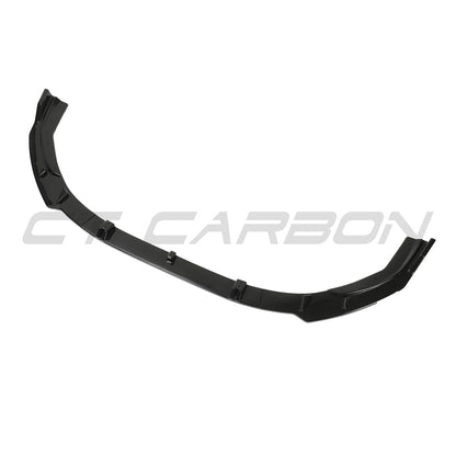CT Carbon Gloss Black Front Lip Splitter for Audi A4 & S4 B9.5 Facelift 2020-2024 – ABS 3-Piece Front Lip Spoiler/Chin Spoiler, Front Bumper Lip Valance, Aero Diffuser Body Kit