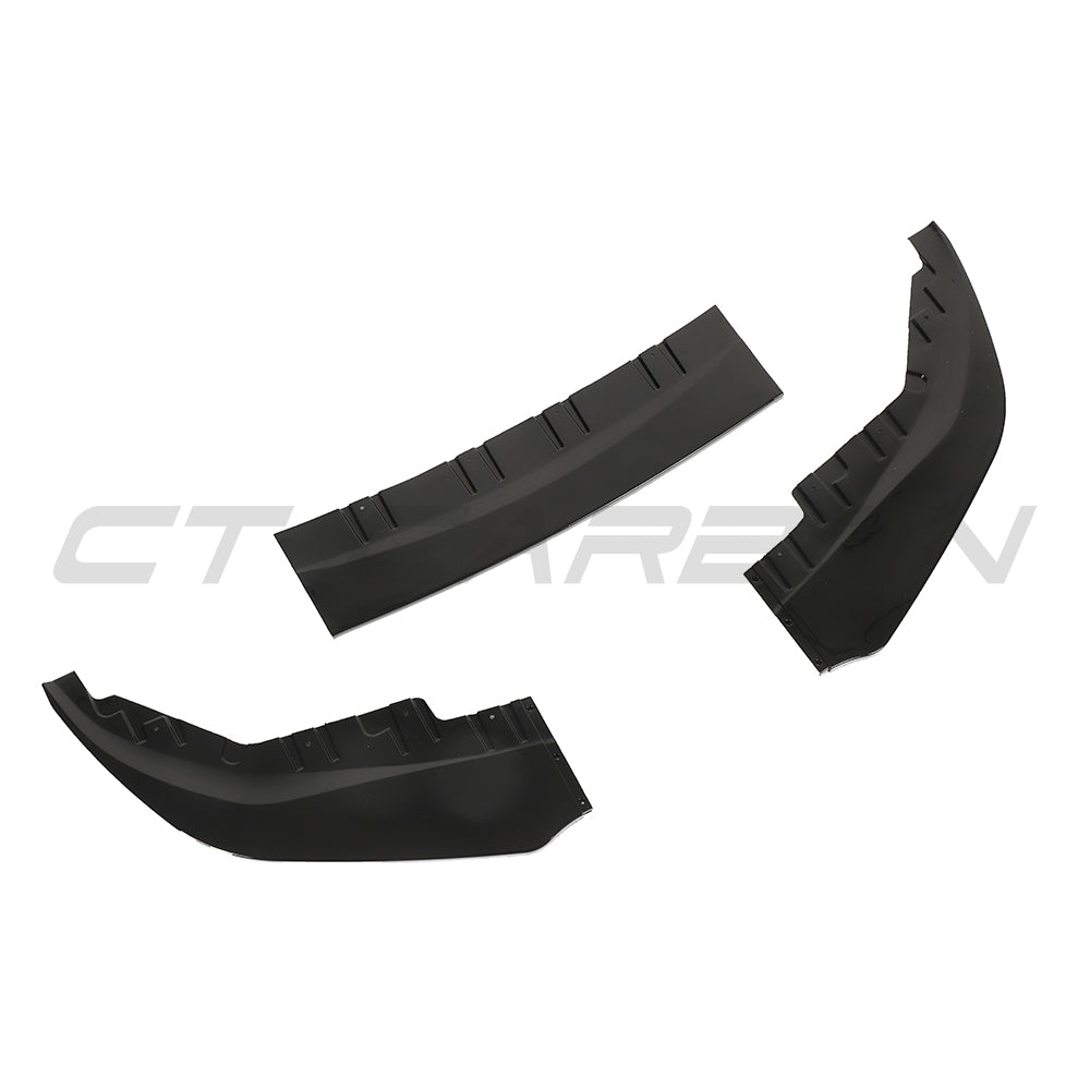 BMW 3 Series G20/G21 2018-2021 Gloss Black Front Splitter Lip V2 - Front Lip Spoiler/Front Bumper Lip/Chin Spoiler - Saloon/Sedan & Touring - CT Carbon BLAK Aero Lip Body Kit Front Bumper Extension