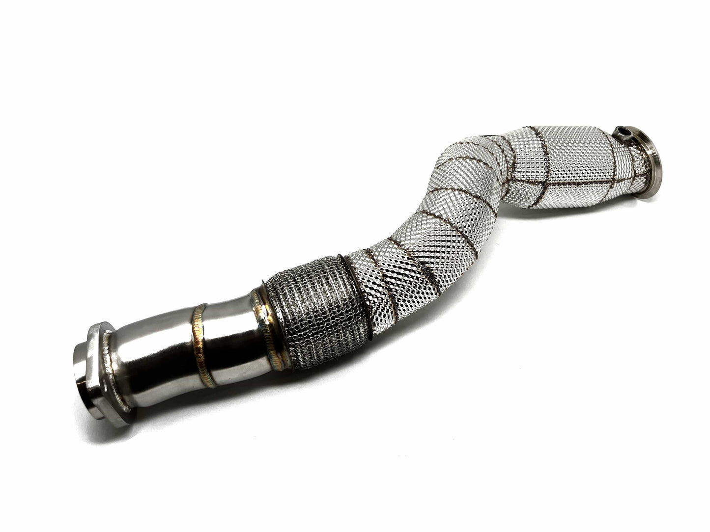 Masata 200 Cell (200 CPSI) Sports Cat Primary Front Pipe - Catted Downpipe for BMW S58 G80 G81 G82 G83 G87 M3/M3 Competition/M3 Touring, M4/M4 Competition, M2 - High-Flow Catalyst Exhaust Upgrade - MST6007