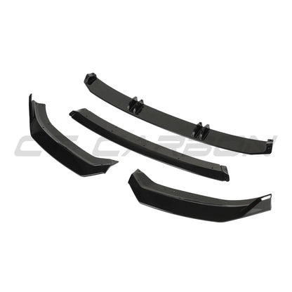 Audi A3 S-Line & S3 8V Facelift 2017-2020 Front Lip Spoiler Splitter V3 - Gloss Piano Black ABS Aero Chin Spoiler Front Bumper Lip - Sportback & Saloon - CT Carbon/CT BLAK