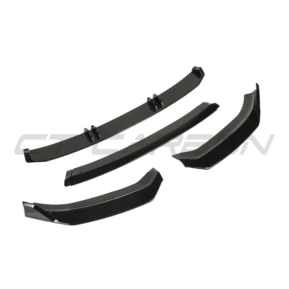 Audi A3 S-Line & S3 8V Facelift 2017-2020 Front Lip Spoiler Splitter V3 - Gloss Piano Black ABS Aero Chin Spoiler Front Bumper Lip - Sportback & Saloon - CT Carbon/CT BLAK