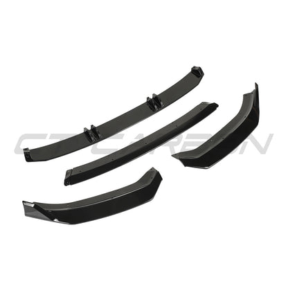 Audi A3 S-Line & S3 8V Facelift 2017-2020 Front Lip Spoiler Splitter V3 - Gloss Piano Black ABS Aero Chin Spoiler Front Bumper Lip - Sportback & Saloon - CT Carbon/CT BLAK