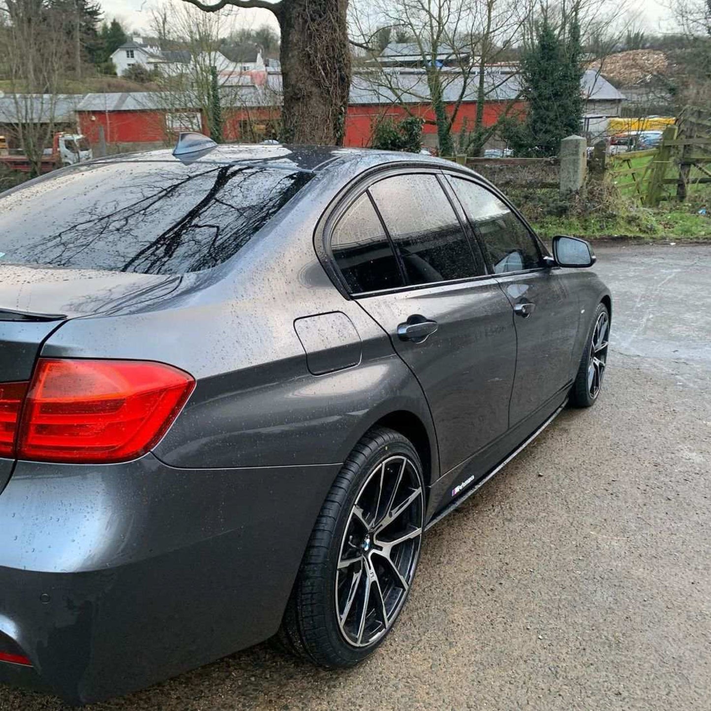 BMW F30 LCI Facelift 3 Series M Sport Full Body Kit (2015-2019)  Front Splitter/Lip, Side Skirts, Rear Diffuser, Boot Spoiler, Black Kidney Grilles, Black M-Style Mirror Covers | UK Stock | Fits 335i 340i M Sport