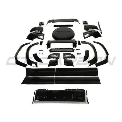 Land Rover New Defender 110 L663 Wide Arch Kit – Gloss/Piano Black Wheel Arch Extensions, Fender Flares, Overfenders, Arch Trims/Spats (2020 On) ABS Exterior Styling Body Kit – CT BLAK