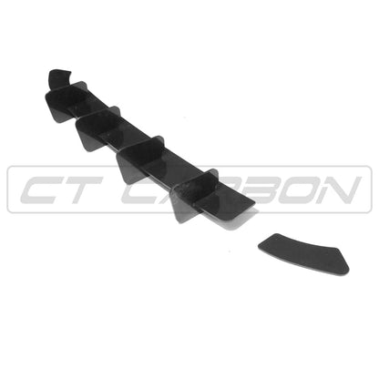 VW Volkswagen Golf GTI Mk7.5 Facelift 2017-2020 Gloss Black Rear Diffuser Extension - Rear Valance/Lip/Splitter/Skirt/Apron/Undertray/Spoiler Lower Bumper Trim, Piano Black ABS, CT Carbon