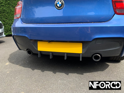 Rear Bumper Valance Diffuser Fins for BMW 1 Series M135i F20 F21 2011-2015 – Matte Black Aero Splitter Blades/Canards (Set of 4)