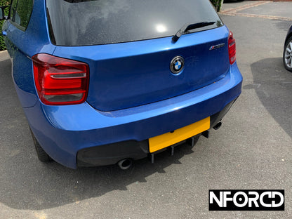 Rear Bumper Valance Diffuser Fins for BMW 1 Series M135i F20 F21 2011-2015 – Matte Black Aero Splitter Blades/Canards (Set of 4)
