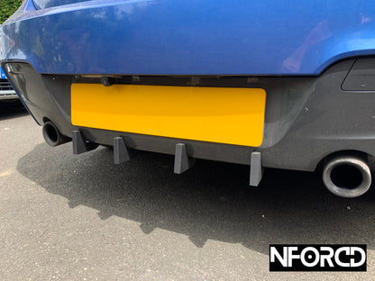 Rear Bumper Valance Diffuser Fins for BMW 1 Series M135i F20 F21 2011-2015 – Matte Black Aero Splitter Blades/Canards (Set of 4)