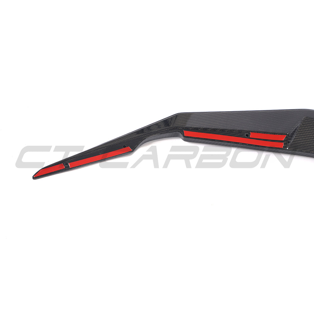 BMW M5 F90 LCI 2020+ Carbon Fibre GTS-Style Front Splitter/Lip - Fits M5 Competition (M5C) - Pre-Preg Carbon Front Spoiler, Bumper Extension, Chin Spoiler - Facelift OEM Fit