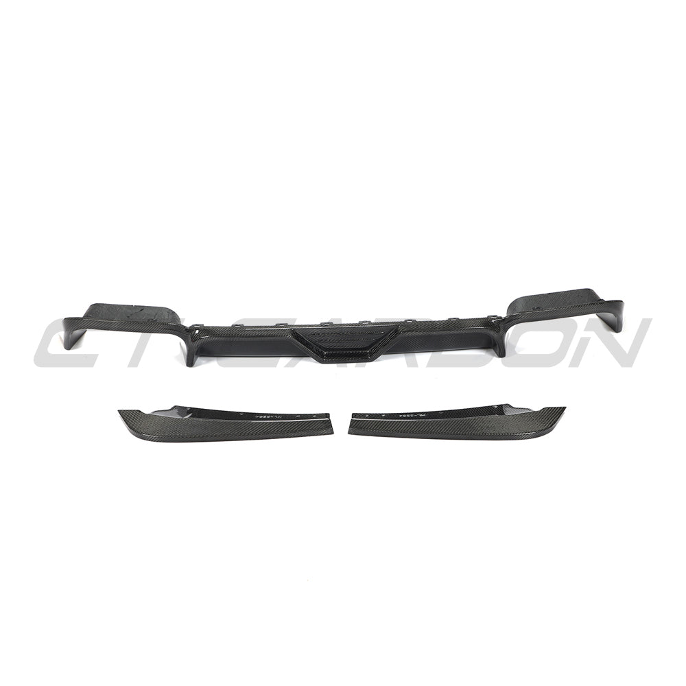 BMW X3M/X4M F97/F98 2018-2023 Carbon Fibre (Fiber) Rear Diffuser - CT Carbon Rear Valance/Rear Bumper Insert/Lower Spoiler/Rear Apron/Rear Lip - Fits X3 M & X4 M Competition