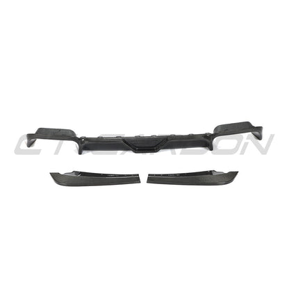 BMW X3M/X4M F97/F98 2018-2023 Carbon Fibre (Fiber) Rear Diffuser - CT Carbon Rear Valance/Rear Bumper Insert/Lower Spoiler/Rear Apron/Rear Lip - Fits X3 M & X4 M Competition