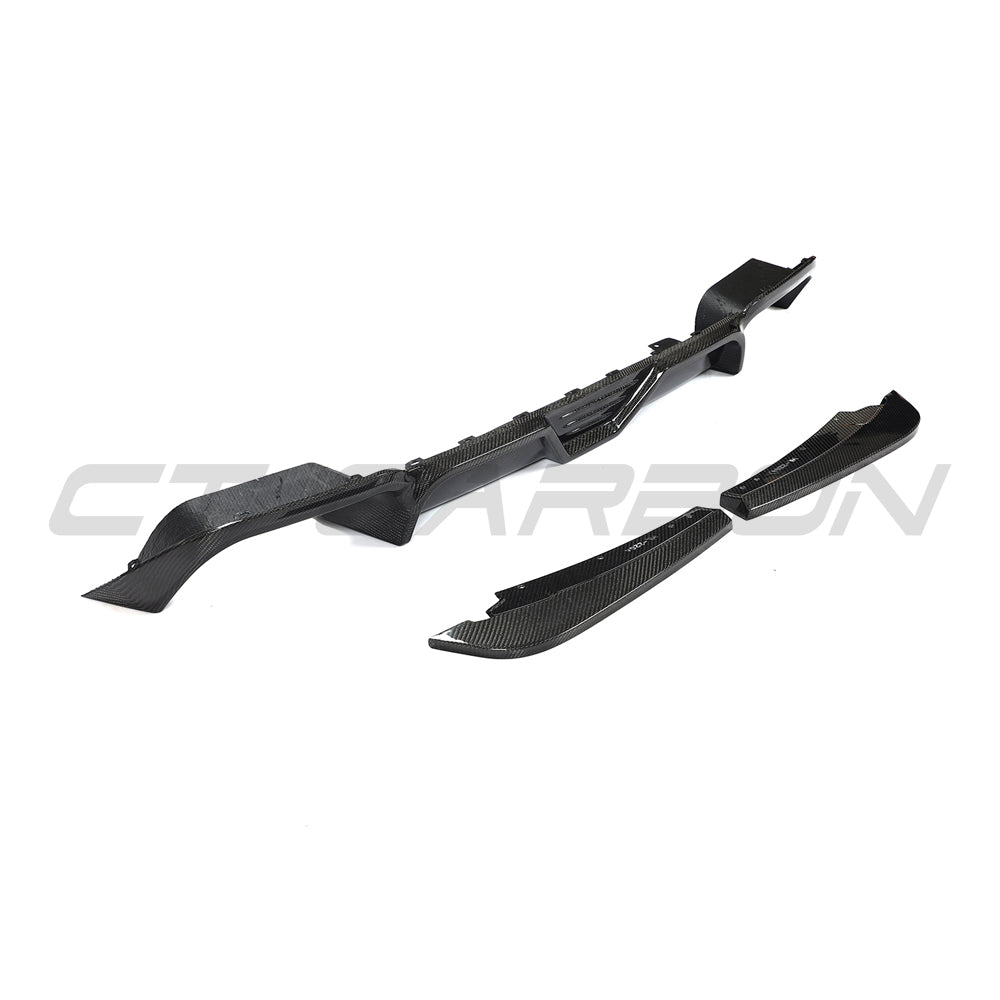 BMW X3M/X4M F97/F98 2018-2023 Carbon Fibre (Fiber) Rear Diffuser - CT Carbon Rear Valance/Rear Bumper Insert/Lower Spoiler/Rear Apron/Rear Lip - Fits X3 M & X4 M Competition
