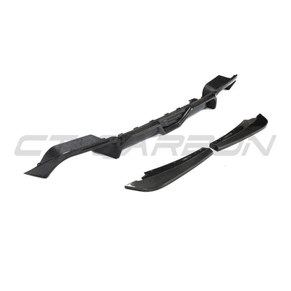 BMW X3M/X4M F97/F98 2018-2023 Carbon Fibre (Fiber) Rear Diffuser - CT Carbon Rear Valance/Rear Bumper Insert/Lower Spoiler/Rear Apron/Rear Lip - Fits X3 M & X4 M Competition