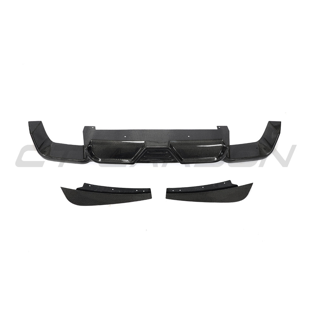BMW X3M/X4M F97/F98 2018-2023 Carbon Fibre (Fiber) Rear Diffuser - CT Carbon Rear Valance/Rear Bumper Insert/Lower Spoiler/Rear Apron/Rear Lip - Fits X3 M & X4 M Competition