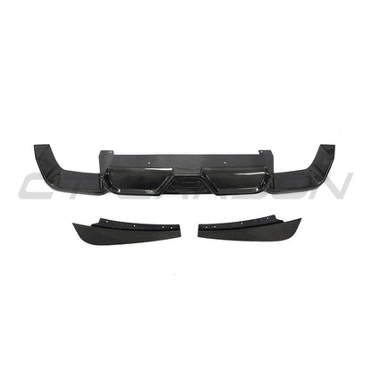 BMW X3M/X4M F97/F98 2018-2023 Carbon Fibre (Fiber) Rear Diffuser - CT Carbon Rear Valance/Rear Bumper Insert/Lower Spoiler/Rear Apron/Rear Lip - Fits X3 M & X4 M Competition