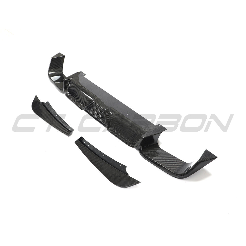 BMW X3M/X4M F97/F98 2018-2023 Carbon Fibre (Fiber) Rear Diffuser - CT Carbon Rear Valance/Rear Bumper Insert/Lower Spoiler/Rear Apron/Rear Lip - Fits X3 M & X4 M Competition