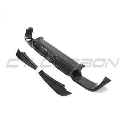 BMW X3M/X4M F97/F98 2018-2023 Carbon Fibre (Fiber) Rear Diffuser - CT Carbon Rear Valance/Rear Bumper Insert/Lower Spoiler/Rear Apron/Rear Lip - Fits X3 M & X4 M Competition