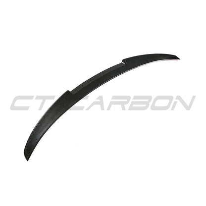 BMW 4 Series G26 Gran Coupe & i4 Carbon Fibre Rear Lip Spoiler – V Style Bootlid/Trunk Lip Tailgate Wing – Gloss Real Carbon Boot Spoiler – Fits 2020+ | CT Carbon
