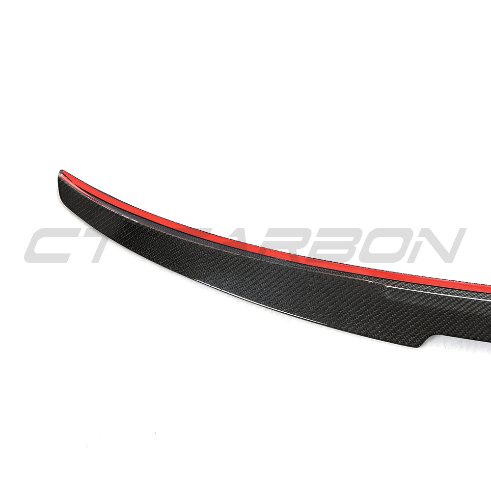 BMW 4 Series G26 Gran Coupe & i4 Carbon Fibre Rear Lip Spoiler – V Style Bootlid/Trunk Lip Tailgate Wing – Gloss Real Carbon Boot Spoiler – Fits 2020+ | CT Carbon