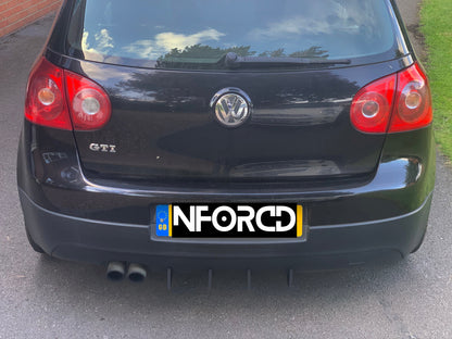 Rear Bumper Diffuser Fins 4pc Valance Aero Blades For VW Volkswagen Golf MK6 GTI GTD 2010-2014 Stick-On Splitter Canards Rear Spats Add-On Spoiler Kit