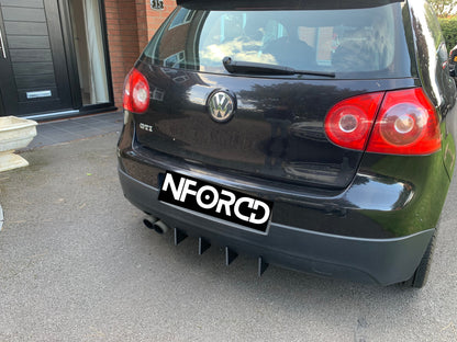 Rear Bumper Diffuser Fins 4pc Valance Aero Blades For VW Volkswagen Golf MK6 GTI GTD 2010-2014 Stick-On Splitter Canards Rear Spats Add-On Spoiler Kit