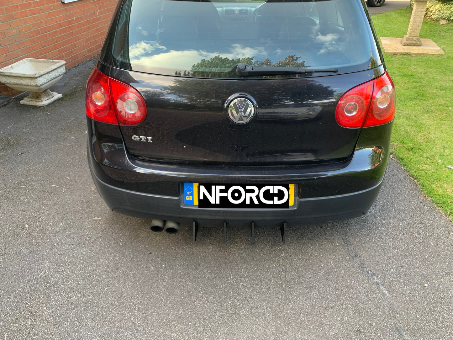 VW Golf Mk5 GTI/GTD 4pc Large Rear Diffuser Fins – Stick-On Aero Strakes/Blades for Rear Bumper Valance | Splitter/Vortex Fins Styling Kit | Fits Golf 5 (2004-2009), OEM Plus Look