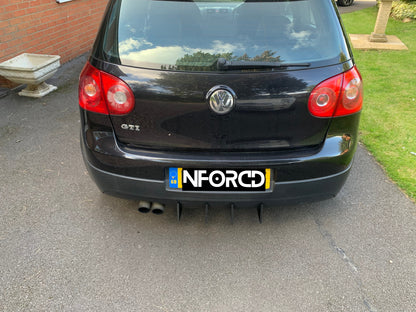 VW Golf Mk5 GTI/GTD 4pc Large Rear Diffuser Fins – Stick-On Aero Strakes/Blades for Rear Bumper Valance | Splitter/Vortex Fins Styling Kit | Fits Golf 5 (2004-2009), OEM Plus Look