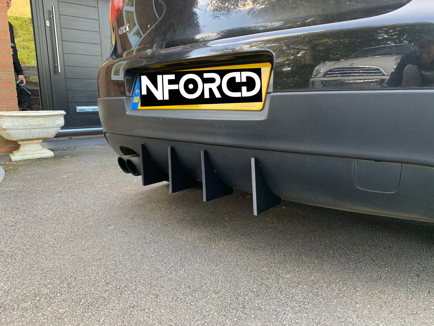 VW Golf Mk5 GTI/GTD 4pc Large Rear Diffuser Fins – Stick-On Aero Strakes/Blades for Rear Bumper Valance | Splitter/Vortex Fins Styling Kit | Fits Golf 5 (2004-2009), OEM Plus Look
