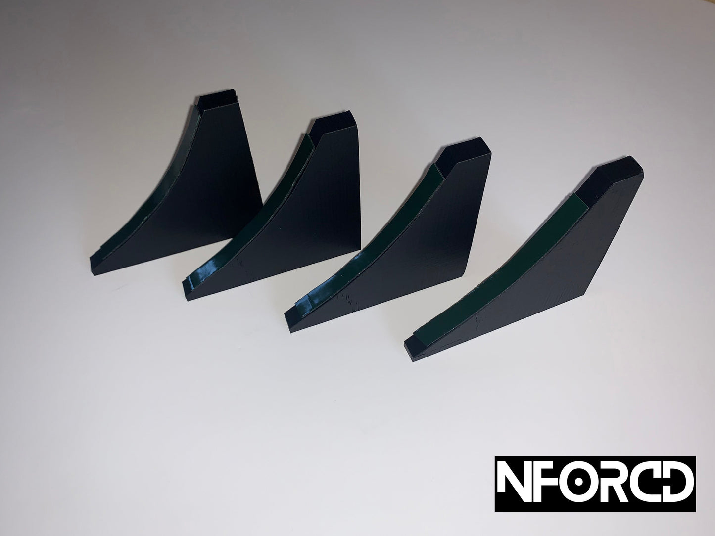 Rear Bumper Diffuser Fins 4pc Valance Aero Blades For VW Volkswagen Golf MK6 GTI GTD 2010-2014 Stick-On Splitter Canards Rear Spats Add-On Spoiler Kit
