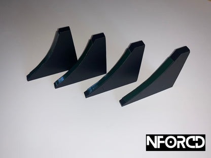 Rear Bumper Diffuser Fins 4pc Valance Aero Blades For VW Volkswagen Golf MK6 GTI GTD 2010-2014 Stick-On Splitter Canards Rear Spats Add-On Spoiler Kit