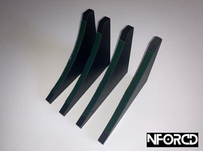 VW Golf Mk5 GTI/GTD 4pc Large Rear Diffuser Fins – Stick-On Aero Strakes/Blades for Rear Bumper Valance | Splitter/Vortex Fins Styling Kit | Fits Golf 5 (2004-2009), OEM Plus Look