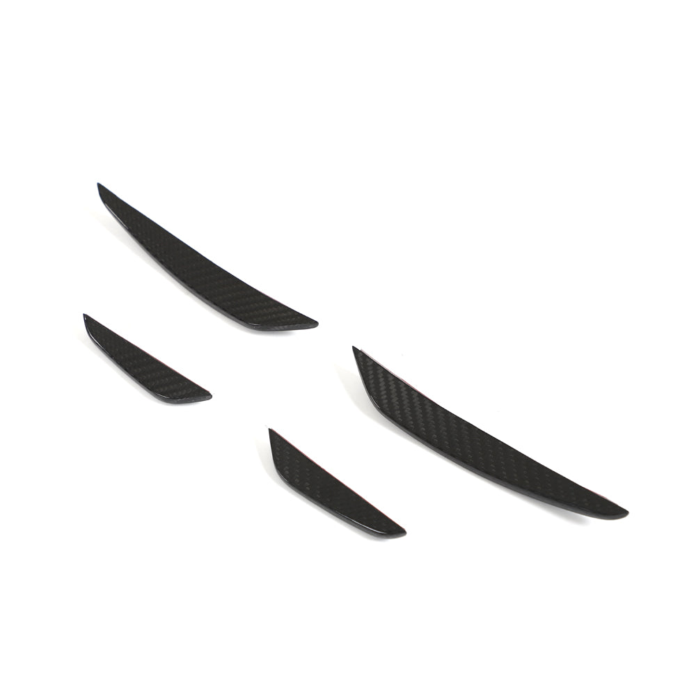 Audi RS3 8Y Carbon Fibre Front Canards, Dive Planes & Winglets – CT Design Gloss Carbon Fiber Bumper Fins Aero Blades – 2022, 2023, 2024 Sportback & Saloon Front Bumper Add-On Styling Kit | OEM+ Body Kit Upgrade