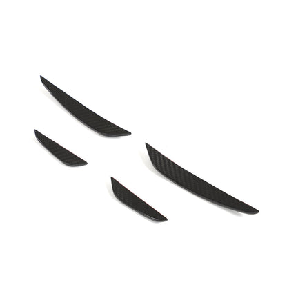 Audi RS3 8Y Carbon Fibre Front Canards, Dive Planes & Winglets – CT Design Gloss Carbon Fiber Bumper Fins Aero Blades – 2022, 2023, 2024 Sportback & Saloon Front Bumper Add-On Styling Kit | OEM+ Body Kit Upgrade